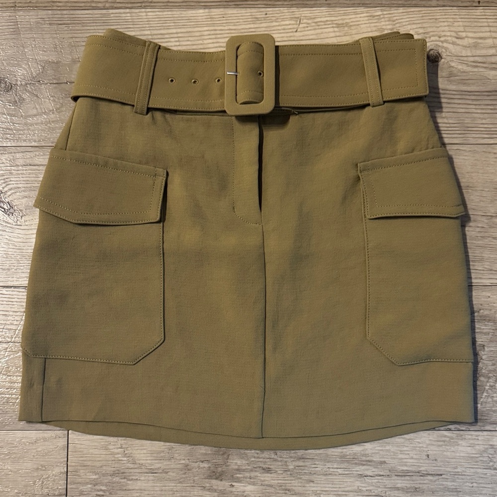Express Olive Utility Mini Skirt with Belt